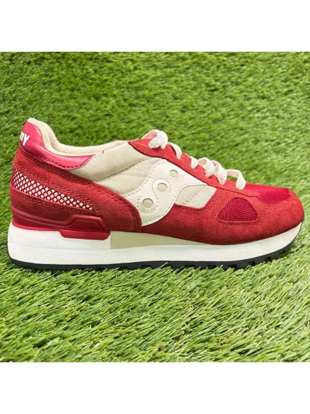 Saucony Shadow Original Mens Size 6.5 Red Sand Athletic Running Shoes Sneakers